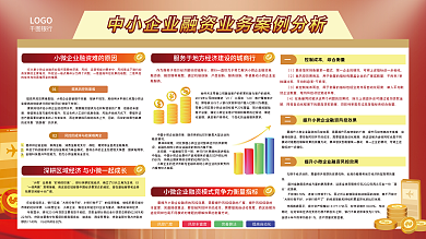 红色大气银行金融宣传展示栏