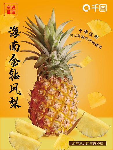 金钻凤梨菠萝水果海报