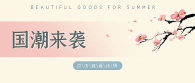 国潮来袭电商促销微信公众号封面淡雅