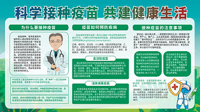 预防接种小常识健康知识科普宣传栏展板