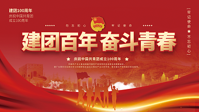 庆祝共青团建团100百周年宣传展板