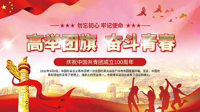 庆祝共青团建团100百周年宣传展板