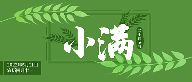 小满24节气绿色公众号封面banner