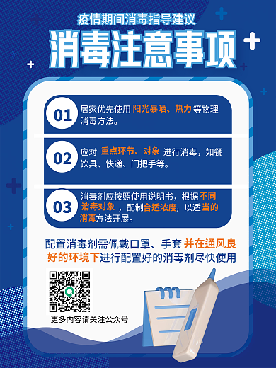 医疗健康蓝色大气清新疫情期间消毒套图海报