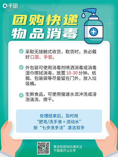 医疗健康疫情期间消毒套图海报