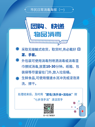 疫情期间消毒套图海报