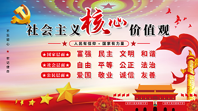 社会主义核心价值观党建展板海报