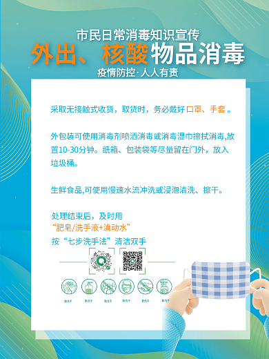 简约防疫疫情期间消毒知识指南宣传套图海报