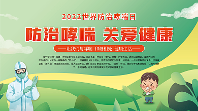 小清新防治哮喘科普展板