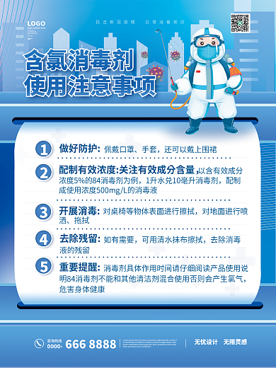 新冠防疫消毒海报套图
