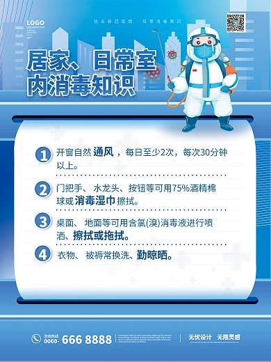 新冠防疫消毒海报套图