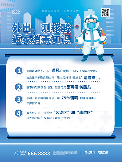 新冠防疫消毒海报套图