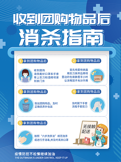 医疗健康疫情防控防疫团购消杀指南海报