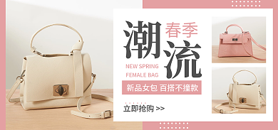 电商海报春季立即抢购女包春季新品