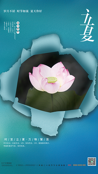 撕纸立夏海报摄影图海报绿色海报简约海报