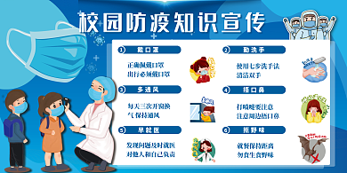 校园防疫清洁双手肺炎疫情防疫宣传学校展板