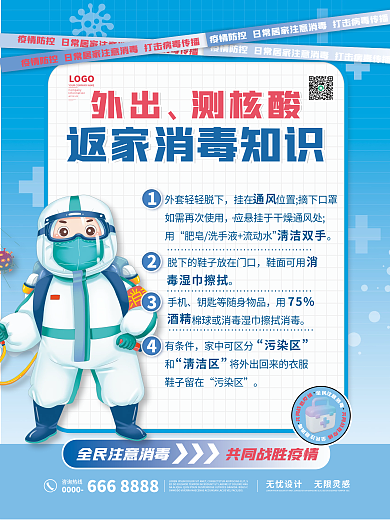 新冠防疫消毒海报套图