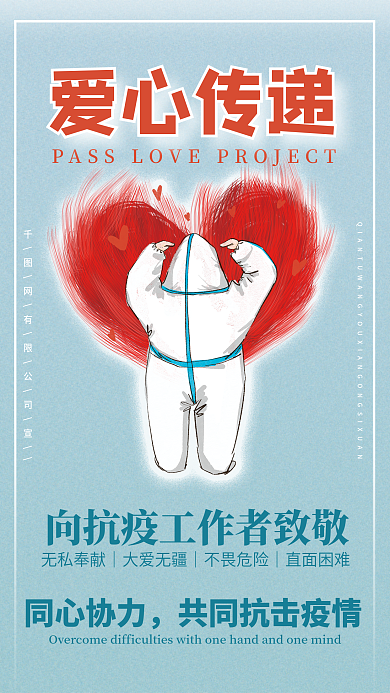 51五一劳动节社区抗击疫情爱心传递海报