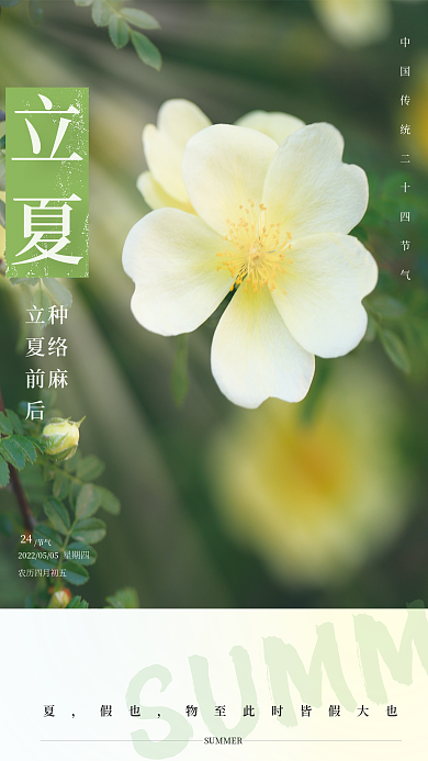 立夏节气立夏种络麻摄影图海报