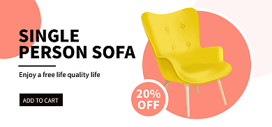 家具沙发20OFF英文简约时尚沙发海报