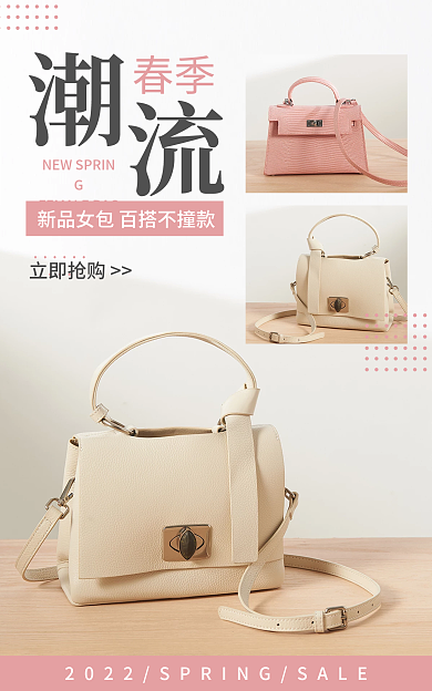 电商海报春季立即抢购女包春季新品