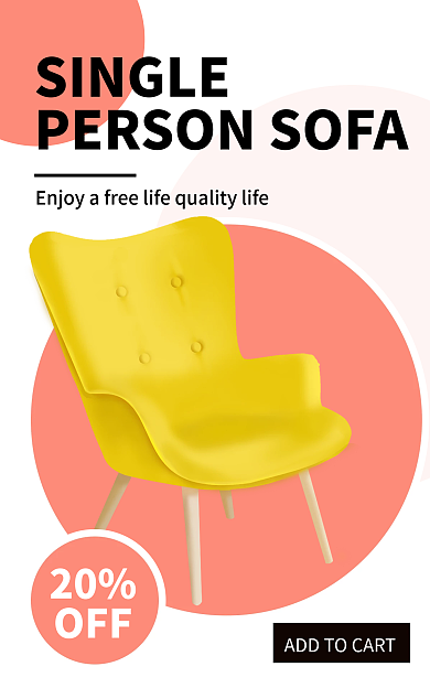 家具沙发20OFF英文简约时尚沙发海报