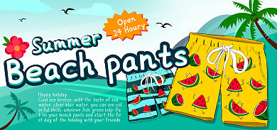 夏季短裤Open海报活动banner