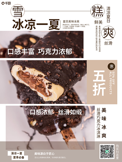 巧克力冰淇淋美味停不住鲜美海报