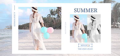 电商夏季夏季新品第上新促销服装类海报