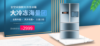 简约清新活动到手价2999风冷无霜冰箱banner
