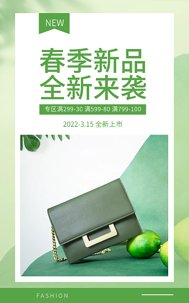 淘宝电商NEW春季新品上新女包海报banner