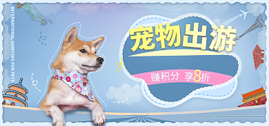 宠物托运国际航运运输宣传海报banner