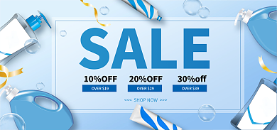 跨境电商10OFF20OFF促销蓝色banner