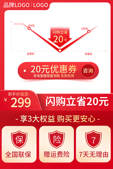 淘宝618全国联保赠运费险主图51直通车