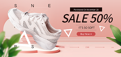 简约立体Z186服饰鞋业英文banner