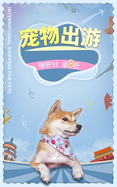 宠物托运国际航运运输宣传海报banner
