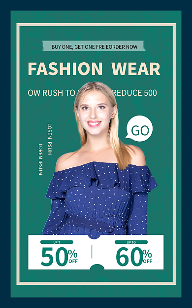 全英文跨境GO50促销海报