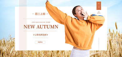 新风尚海报周二上新秋装新品新品上新banner