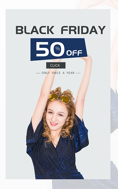 简约风格CLICK50服装海报banner
