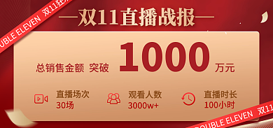 电商双十一双11狂欢直播场次红金海报