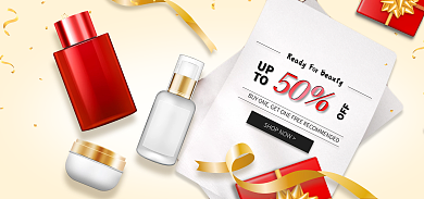 跨境电商50OFF金色简约banner