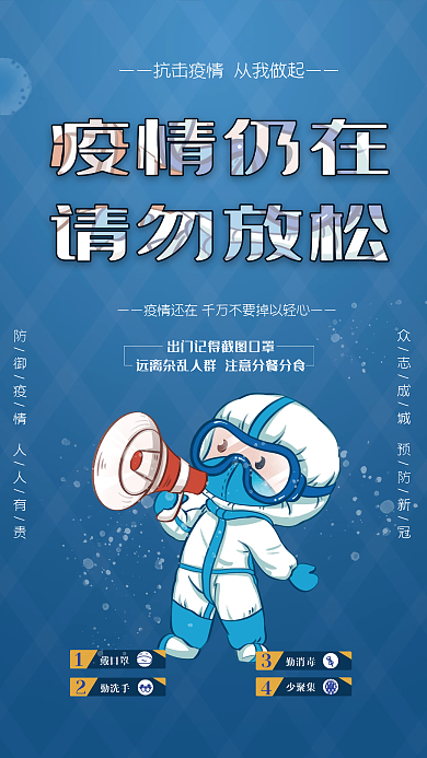 疫情仍在戴口罩勤洗手海报
