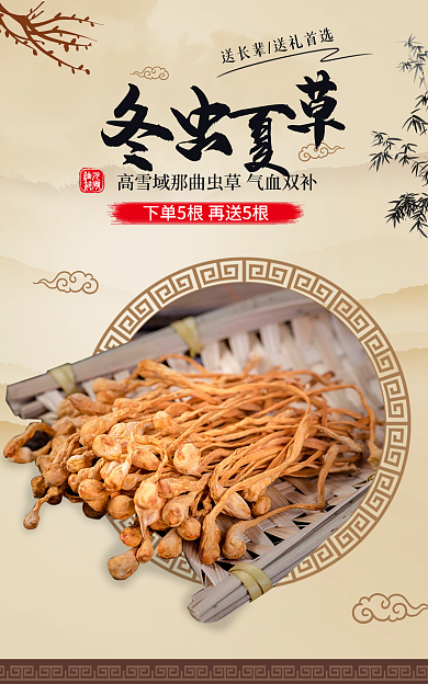 古风养生促销海报