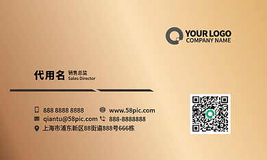 大气简约代用名销售总监黑金色企业名片
