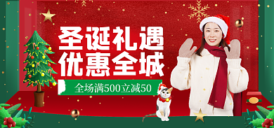 圣诞节购物圣诞礼遇优惠全城海报