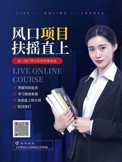 商务风咨询电话风口项目文案微商招商加盟海报