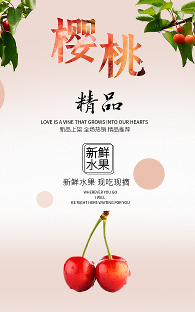 樱桃车厘子IWILL新鲜海报
