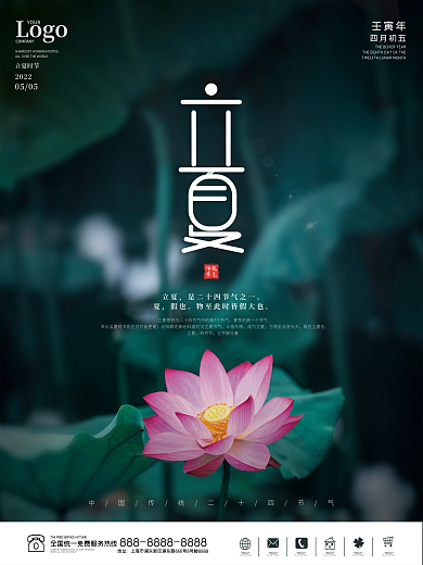 立夏海报Logo简约大气夏天