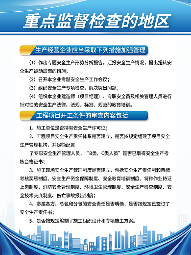 工地安全项目经理法规制度牌海报