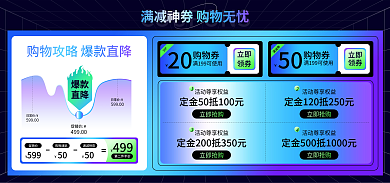 酸性渐变日常价59900活动券折扣券促销海报